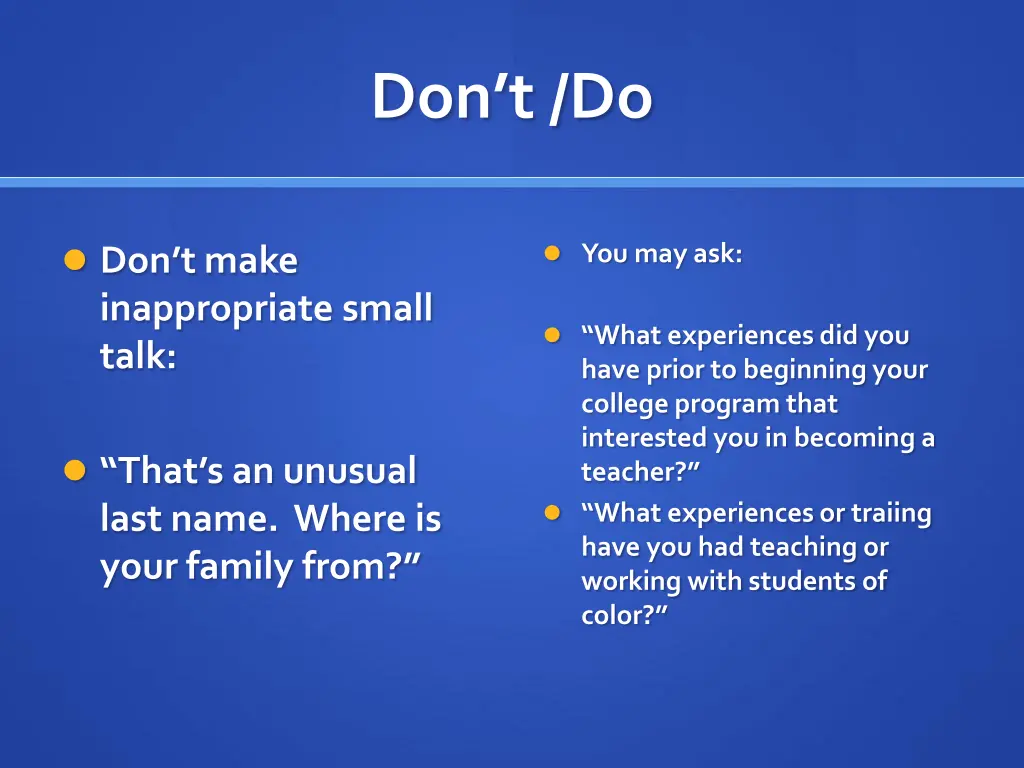 don t do
