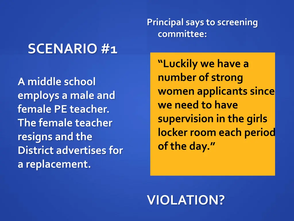 principal says to screening committee
