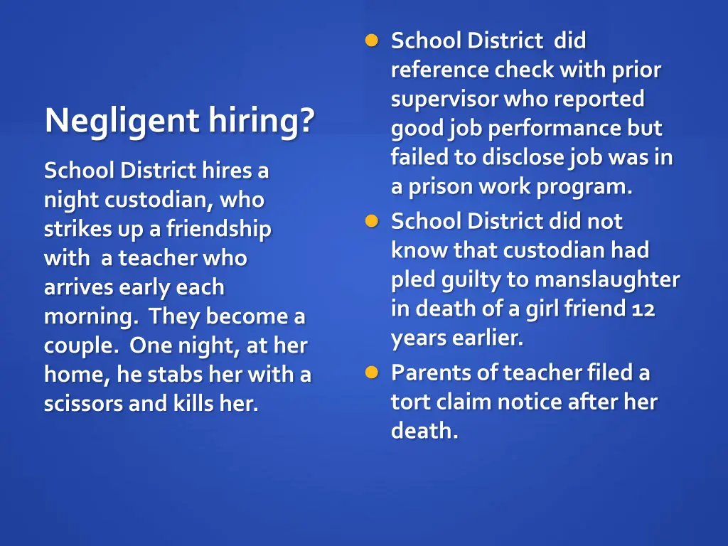school district did reference check with prior