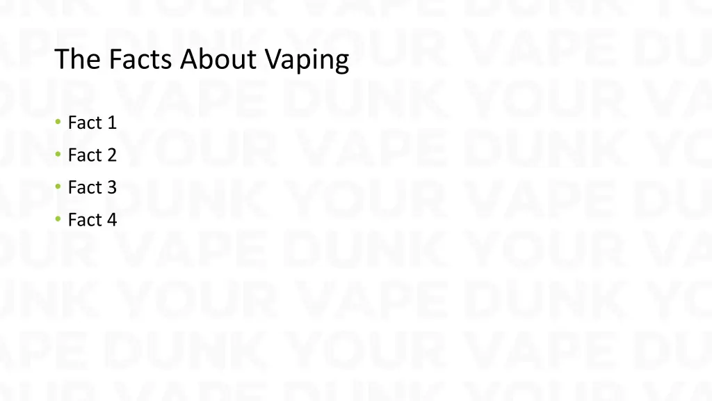 the facts about vaping