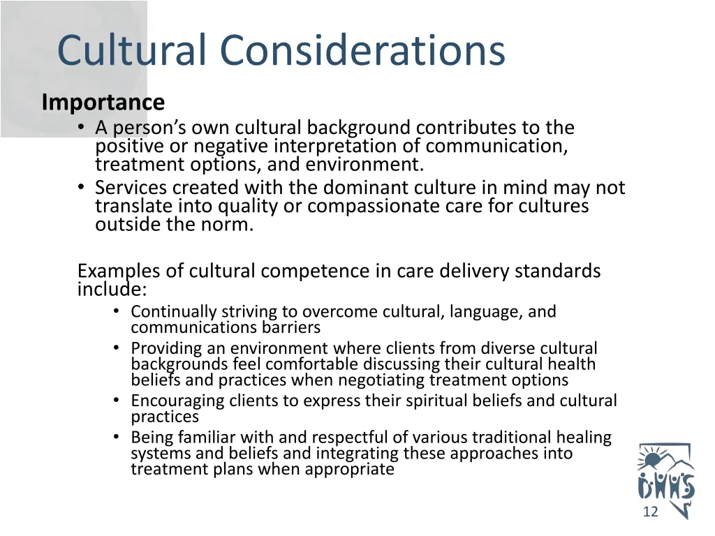 cultural considerations