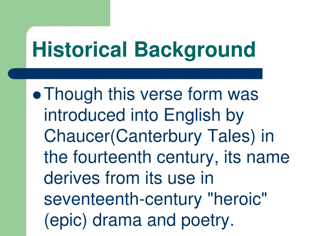 historical background