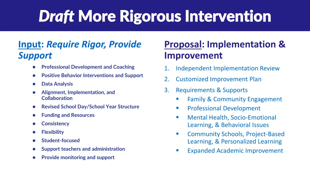 draft draft more rigorous intervention more