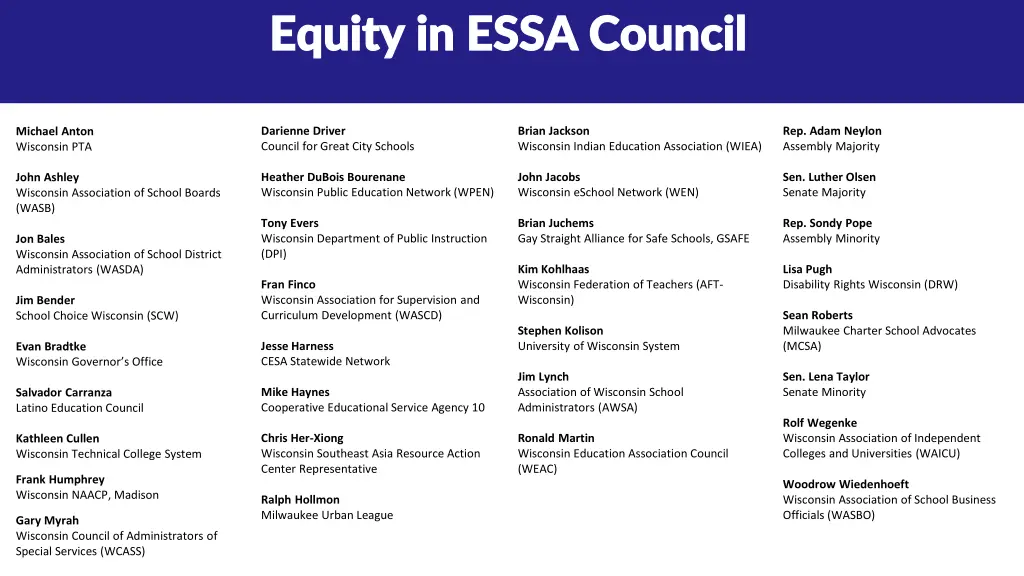 equity in essa council equity in essa council