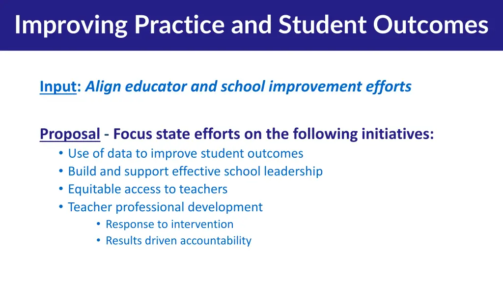 improving practice and student outcomes