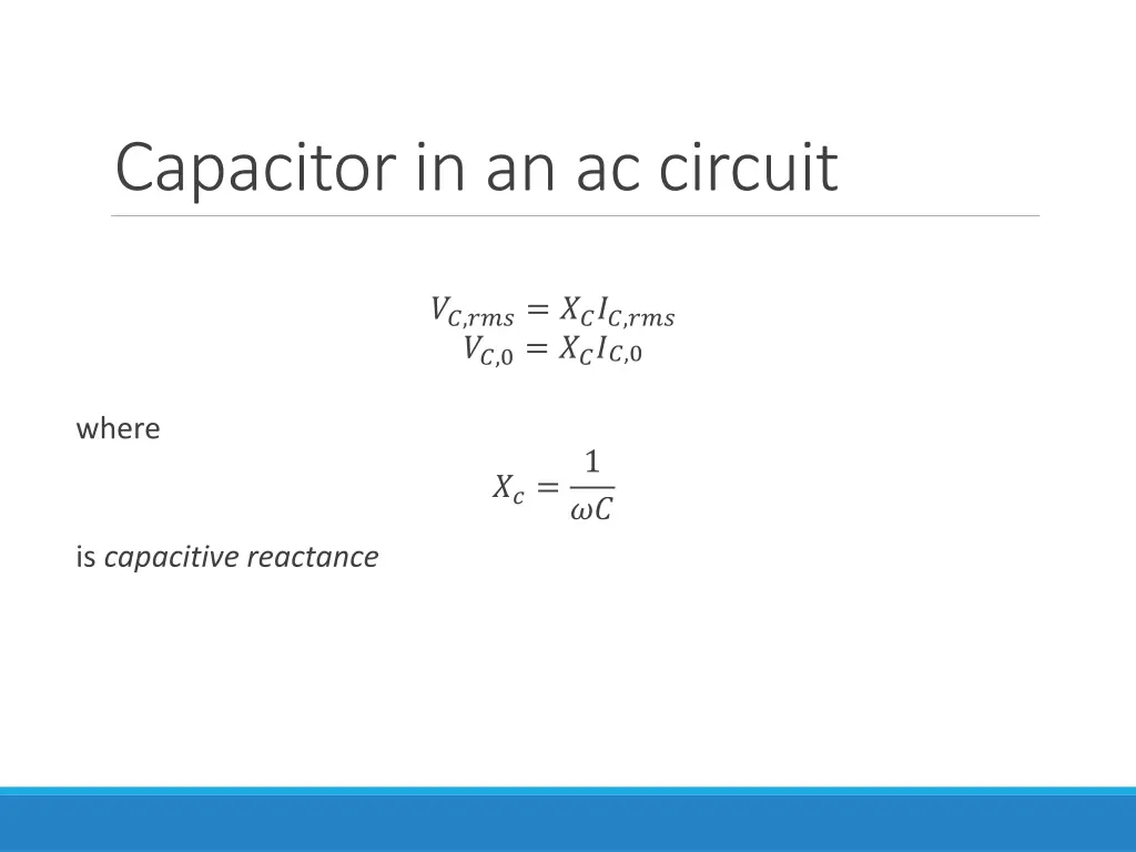 capacitor in an ac circuit