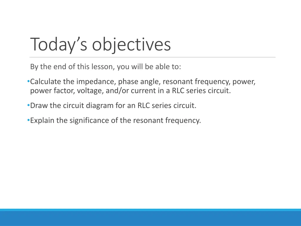 today s objectives