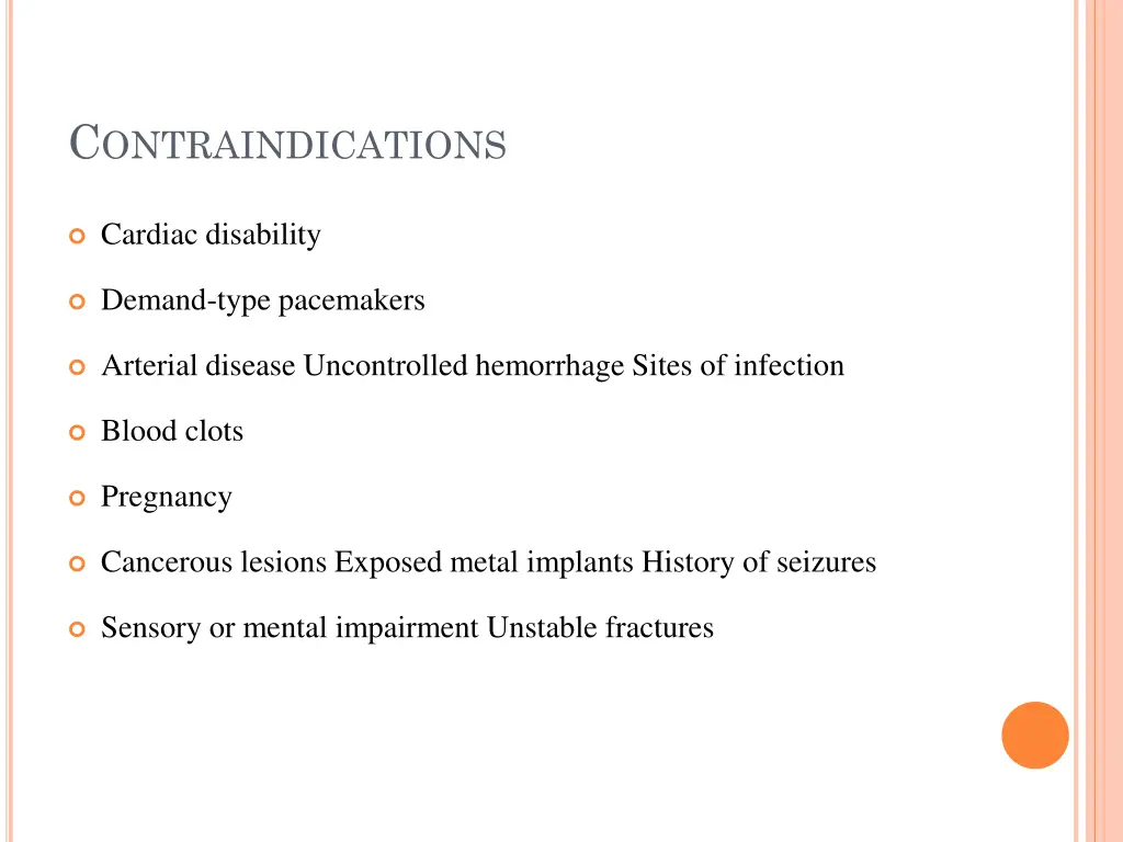c ontraindications