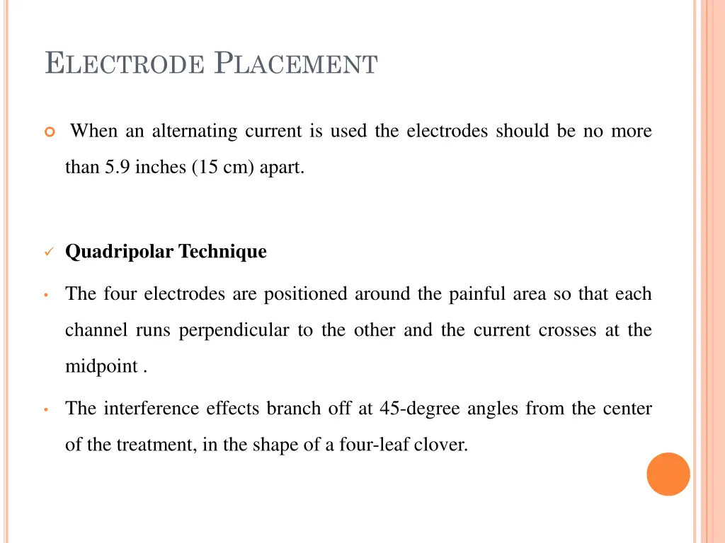 e lectrode p lacement