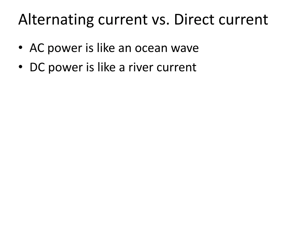 alternating current vs direct current