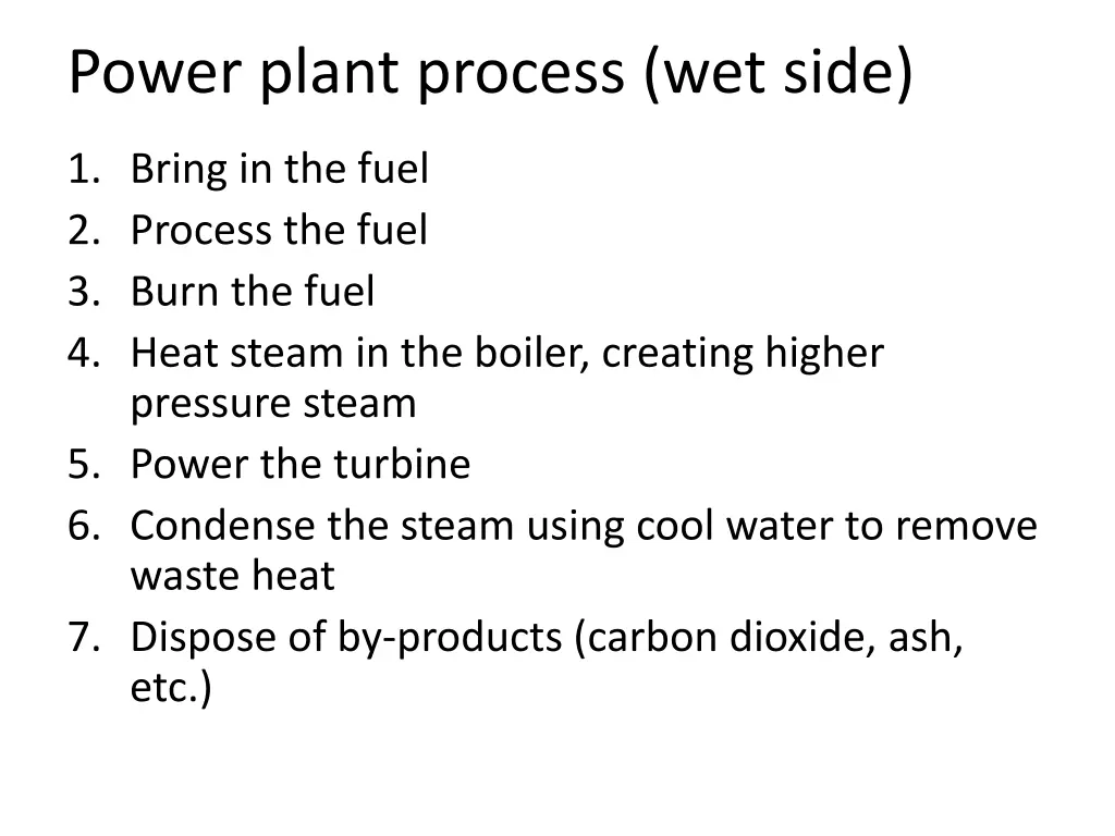 power plant process wet side