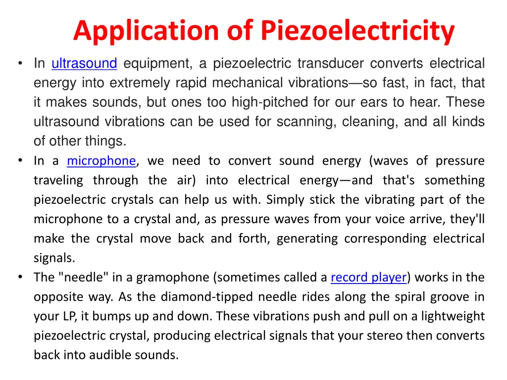 application of piezoelectricity in ultrasound