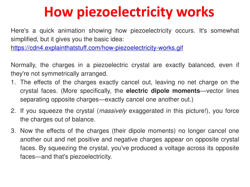 how piezoelectricity works