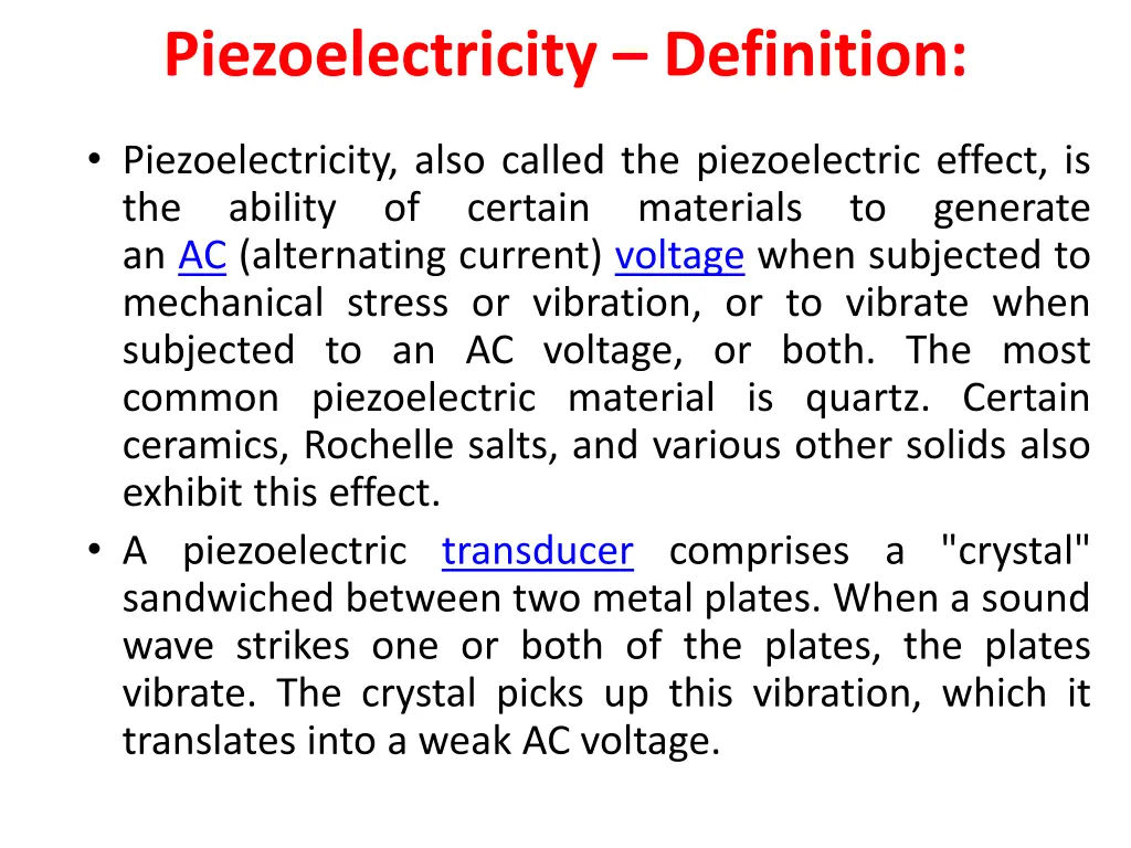 piezoelectricity definition