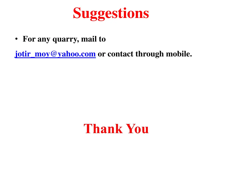 suggestions