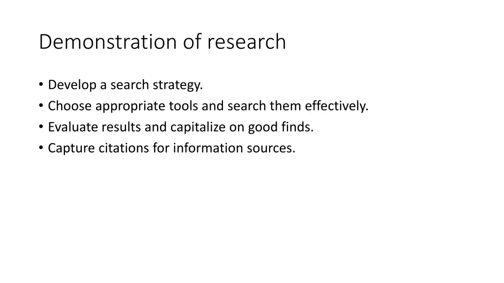 demonstration of research