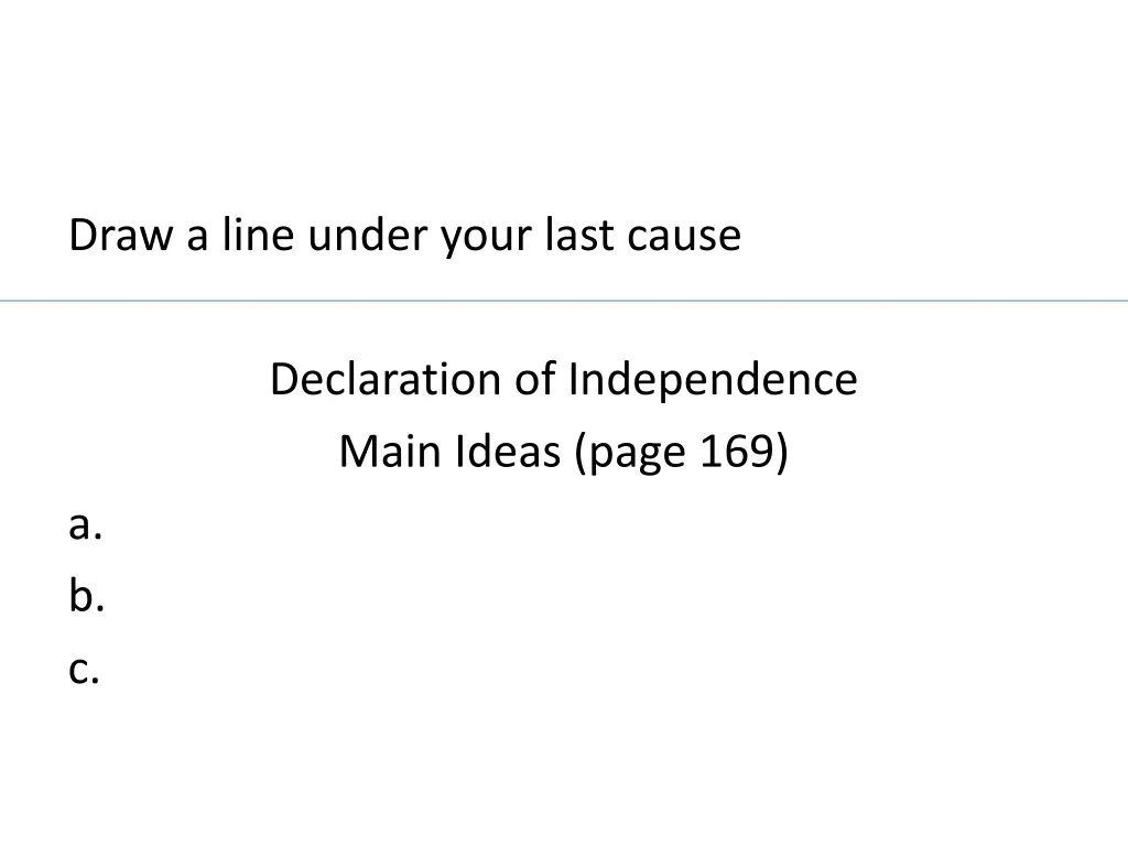 draw a line under your last cause