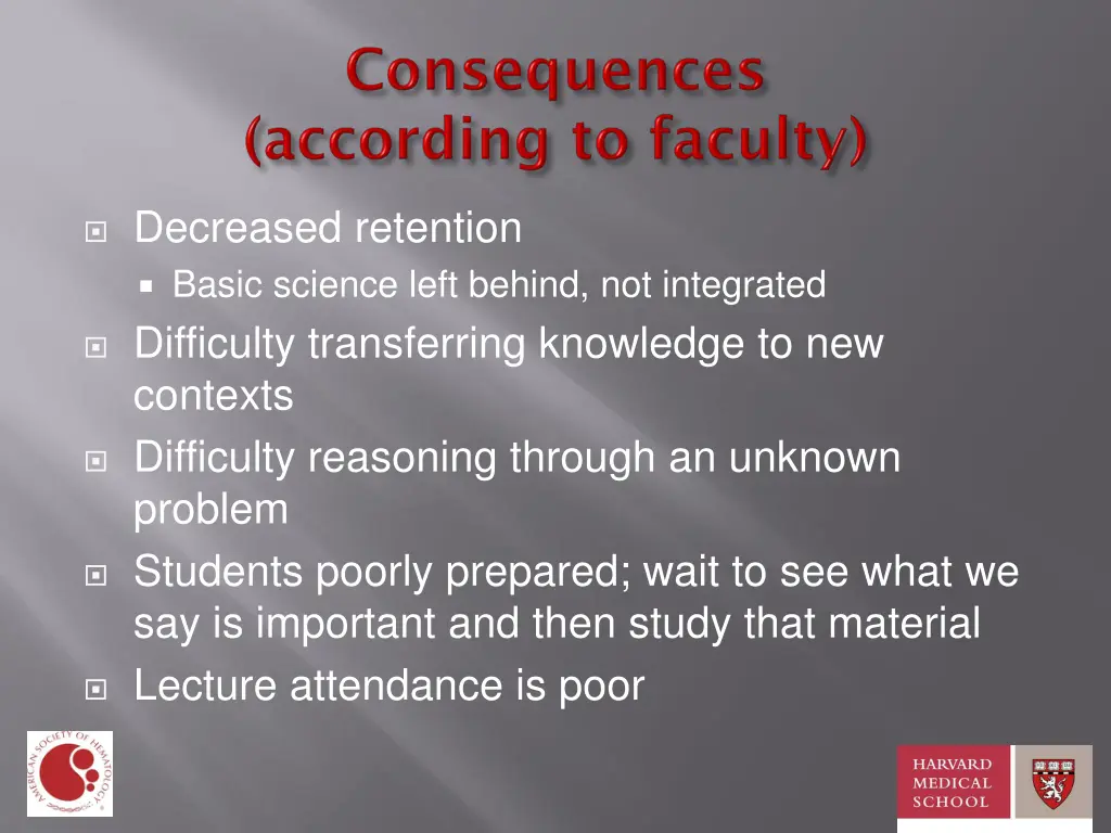 decreased retention basic science left behind