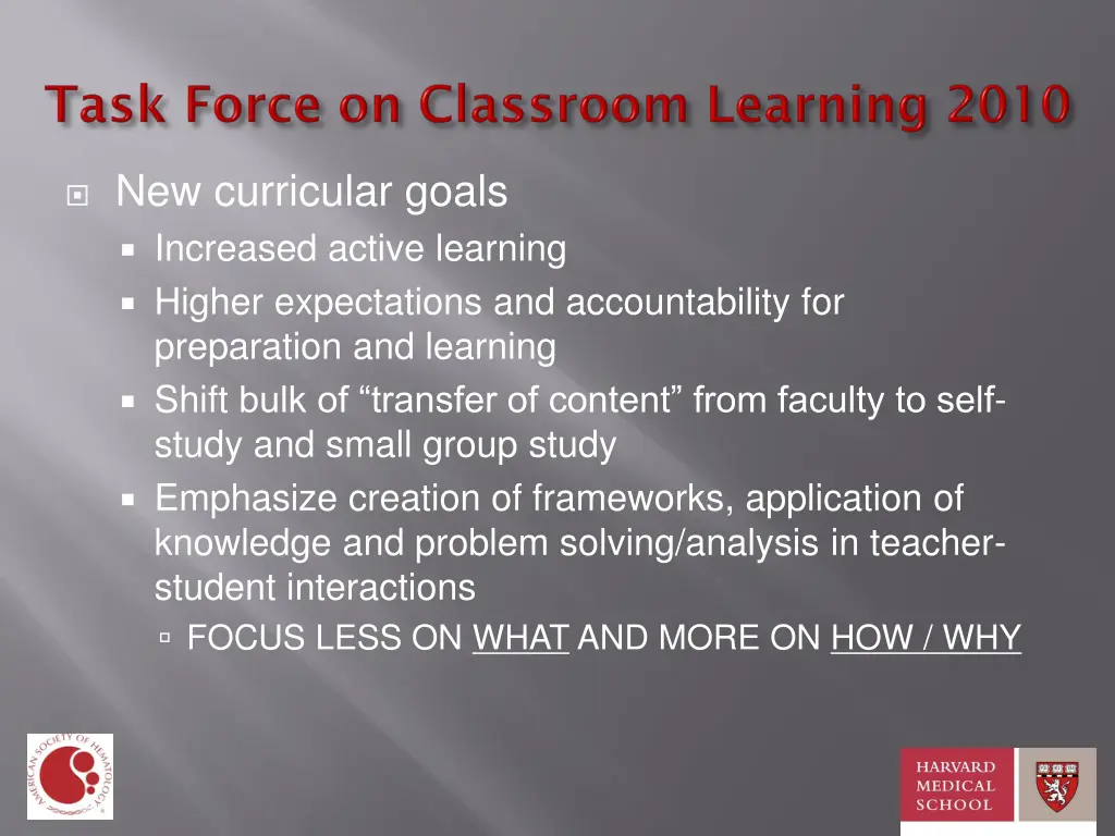 new curricular goals increased active learning