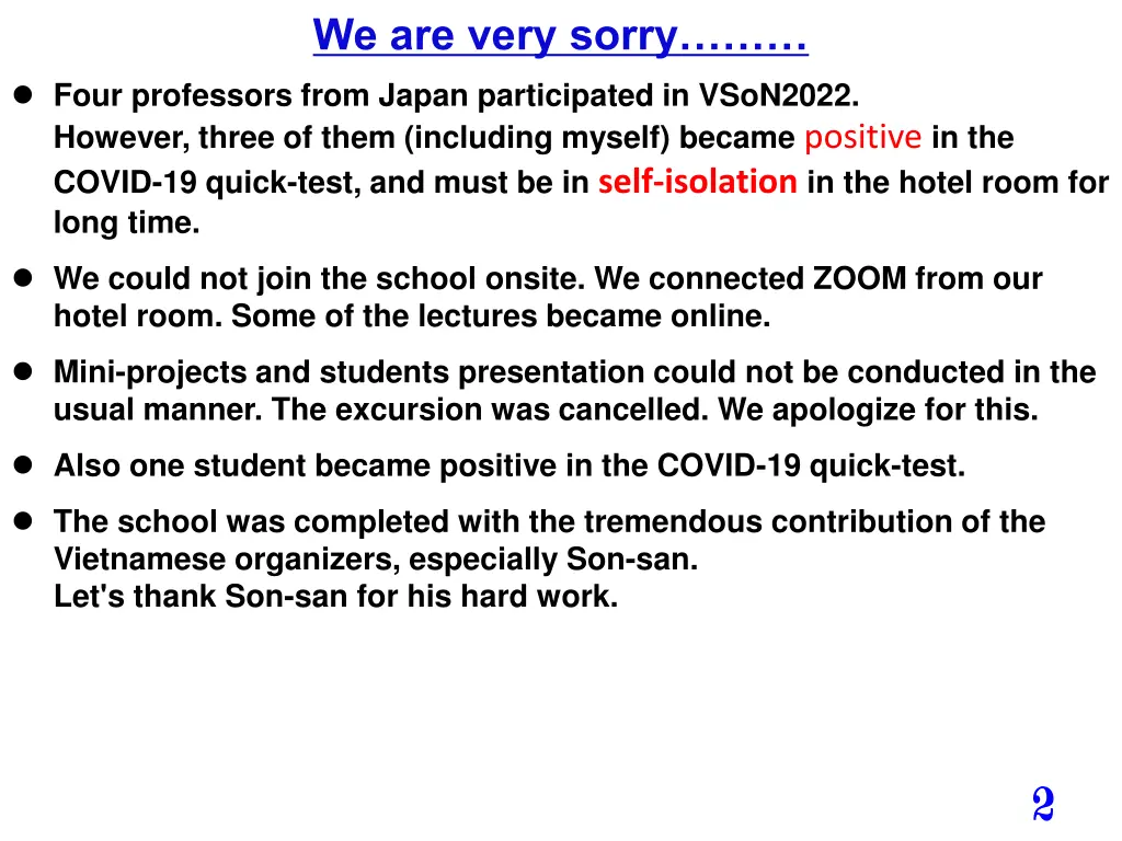 we are very sorry