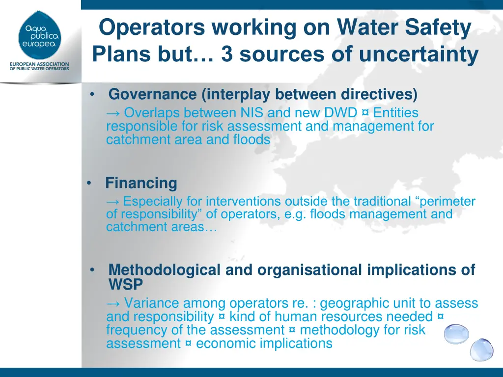 operators working on water safety plans