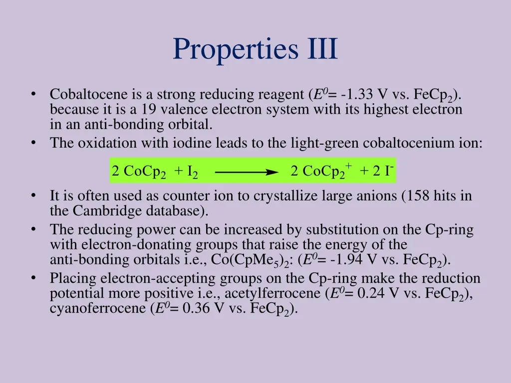 properties iii