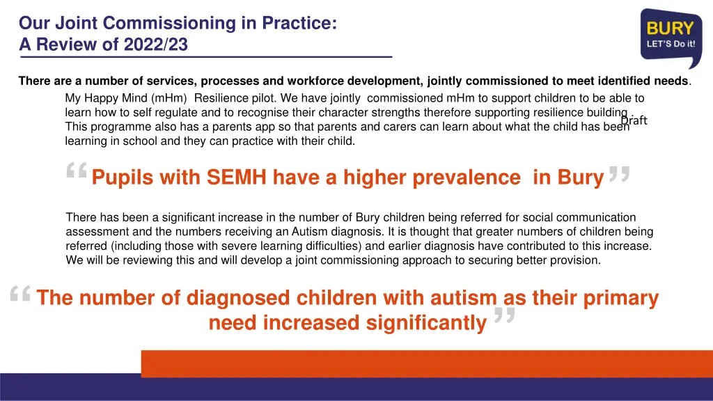 our joint commissioning in practice a review