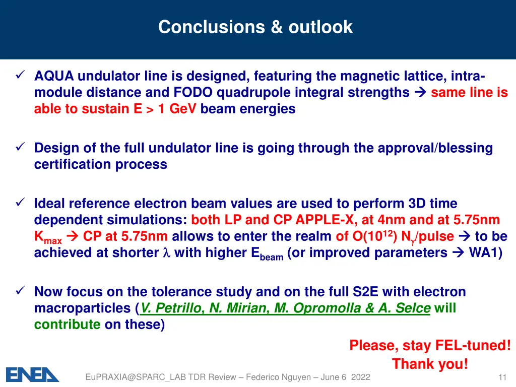 conclusions outlook