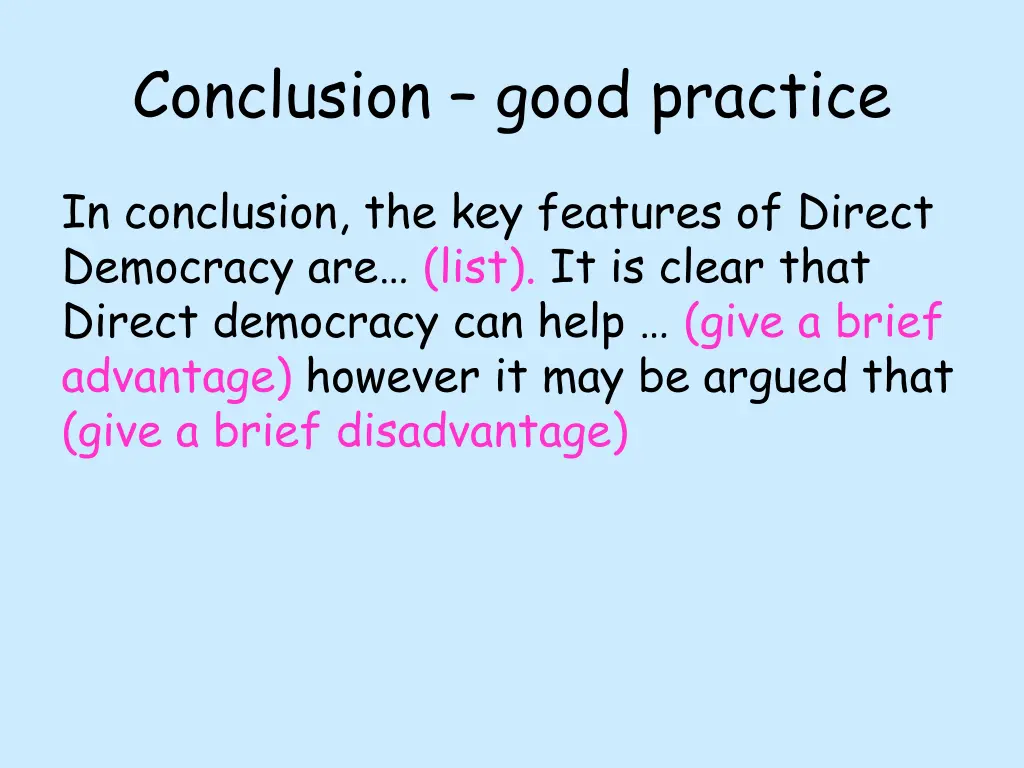 conclusion good practice