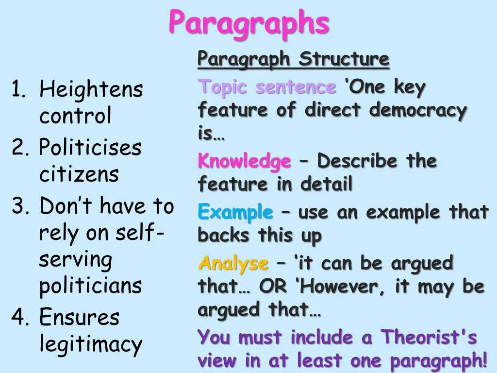 paragraphs paragraph structure topic sentence