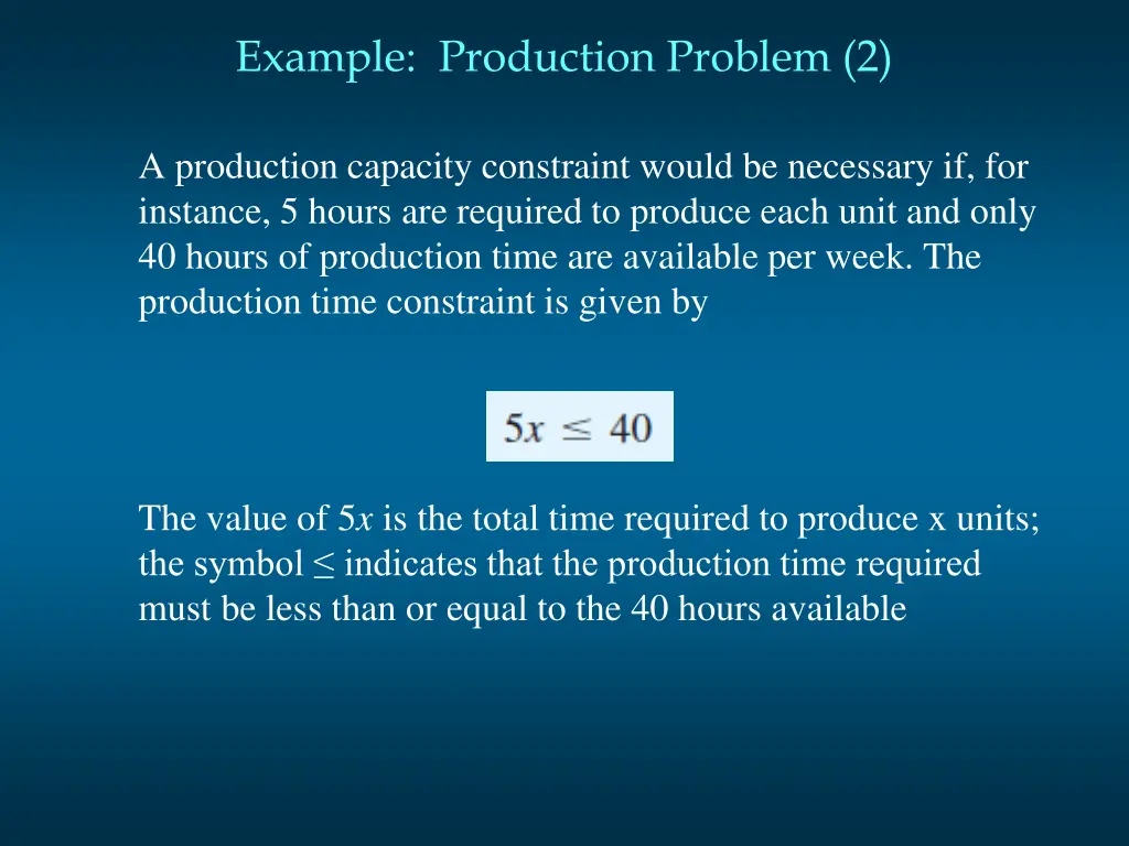 example production problem 2
