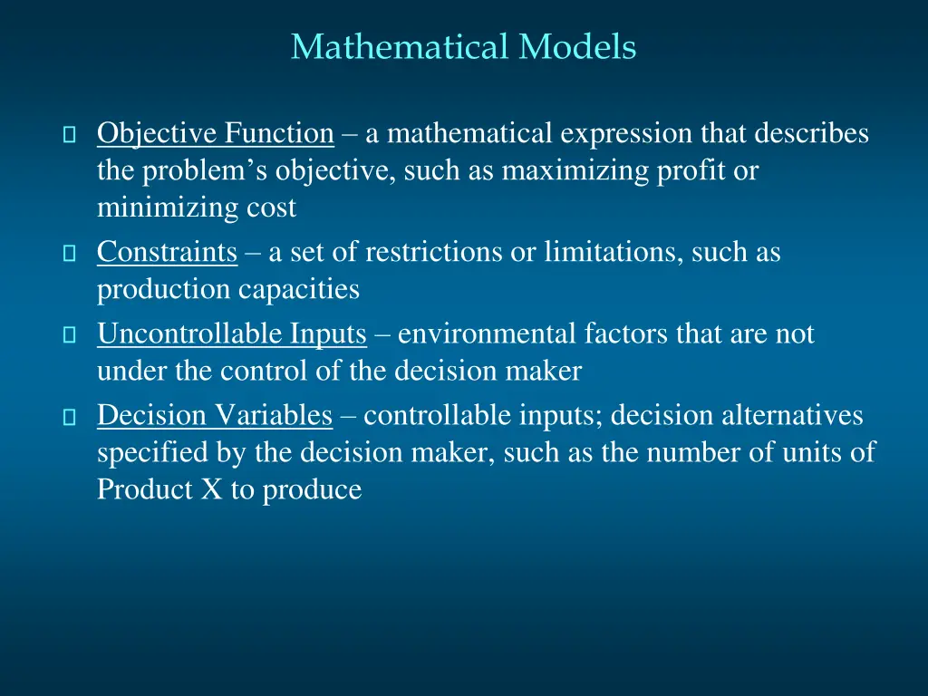 mathematical models