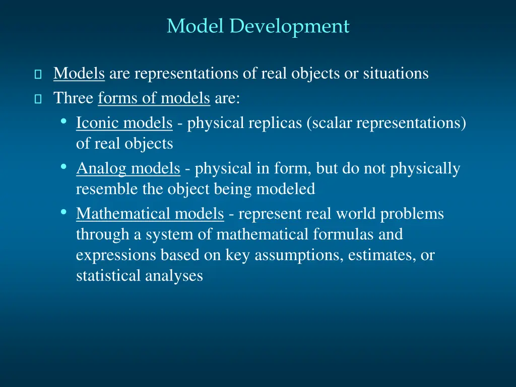 model development