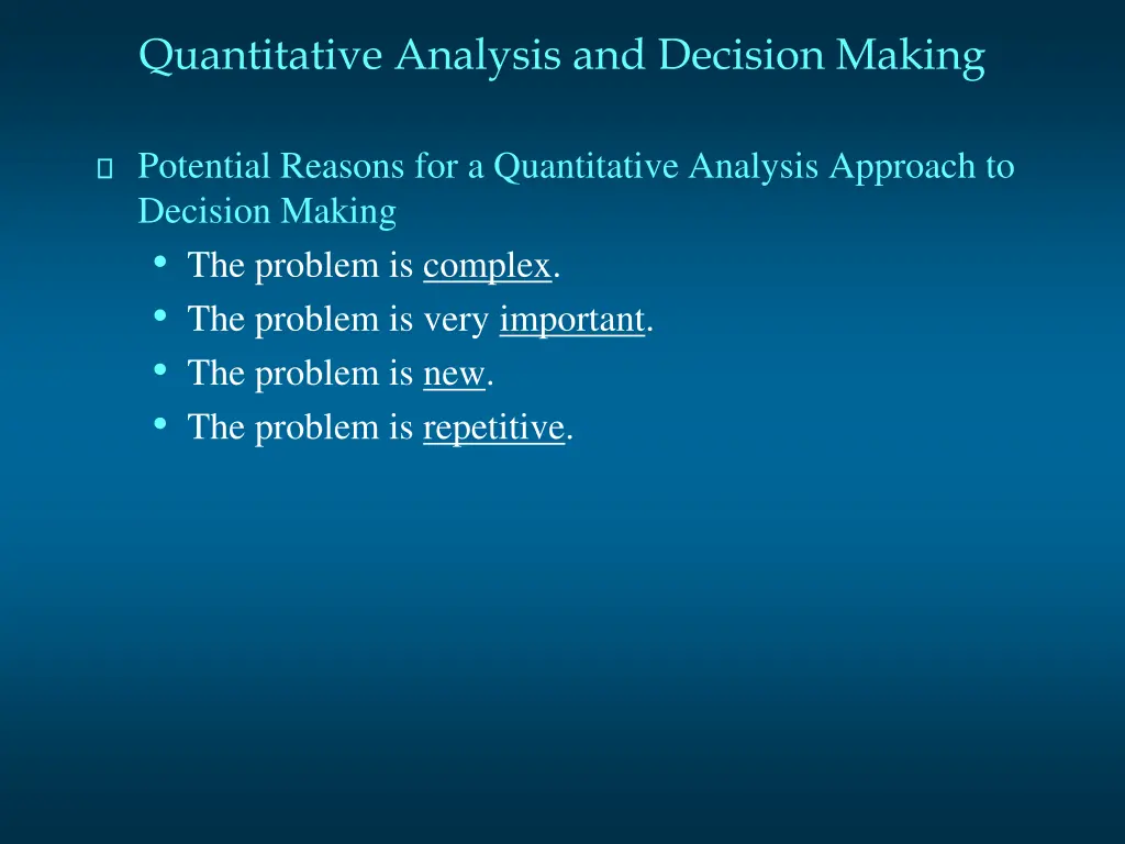 quantitative analysis and decision making 3