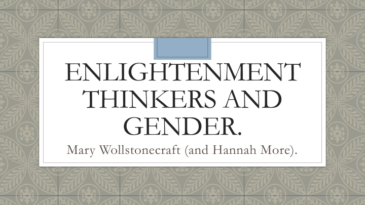 enlightenment thinkers and gender mary