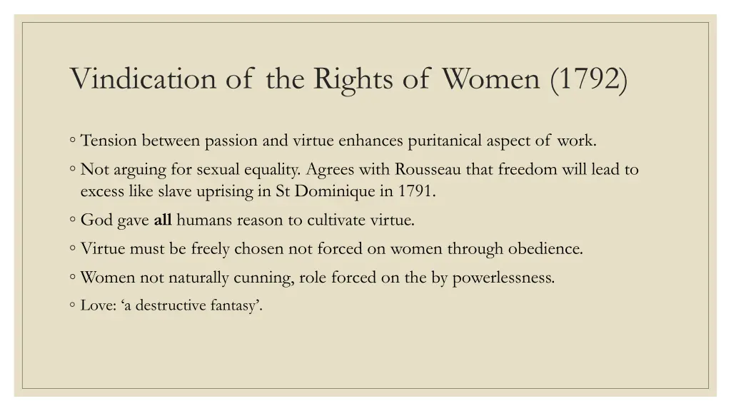 vindication of the rights of women 1792