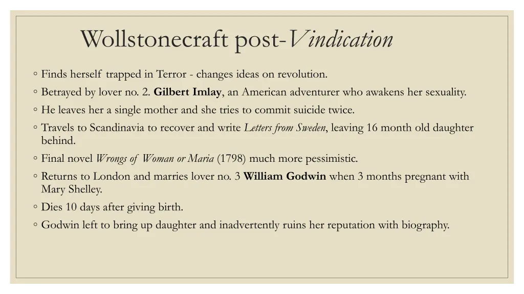 wollstonecraft post vindication