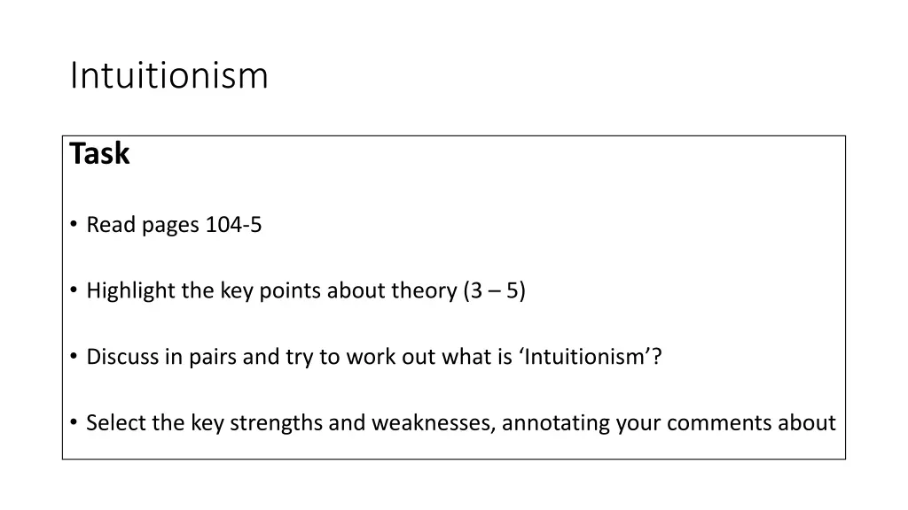 intuitionism 1