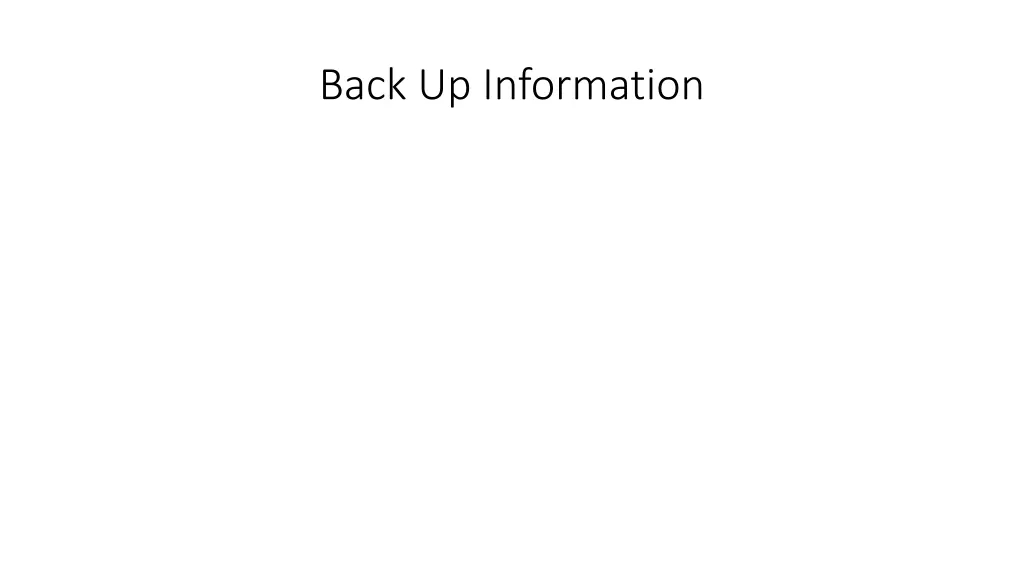 back up information