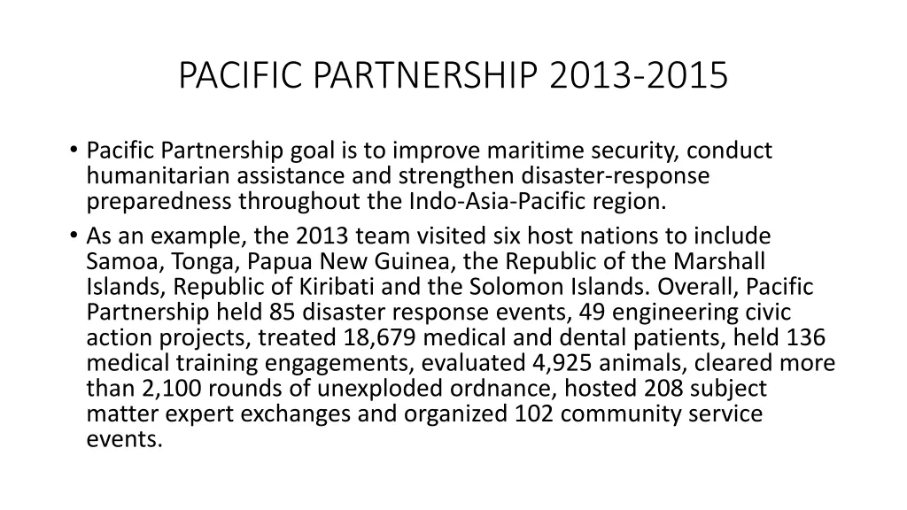 pacific partnership 2013 2015