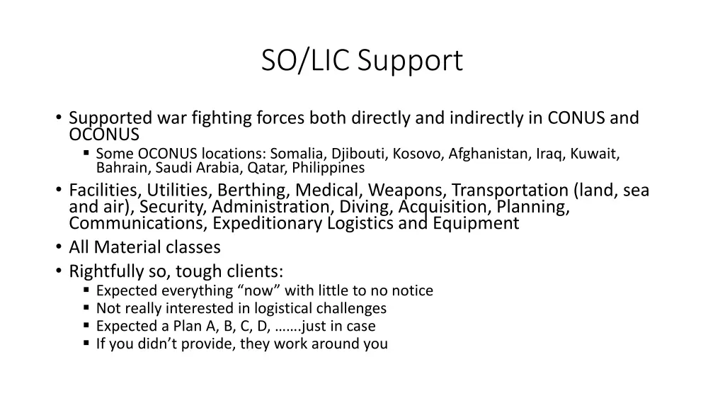 so lic support