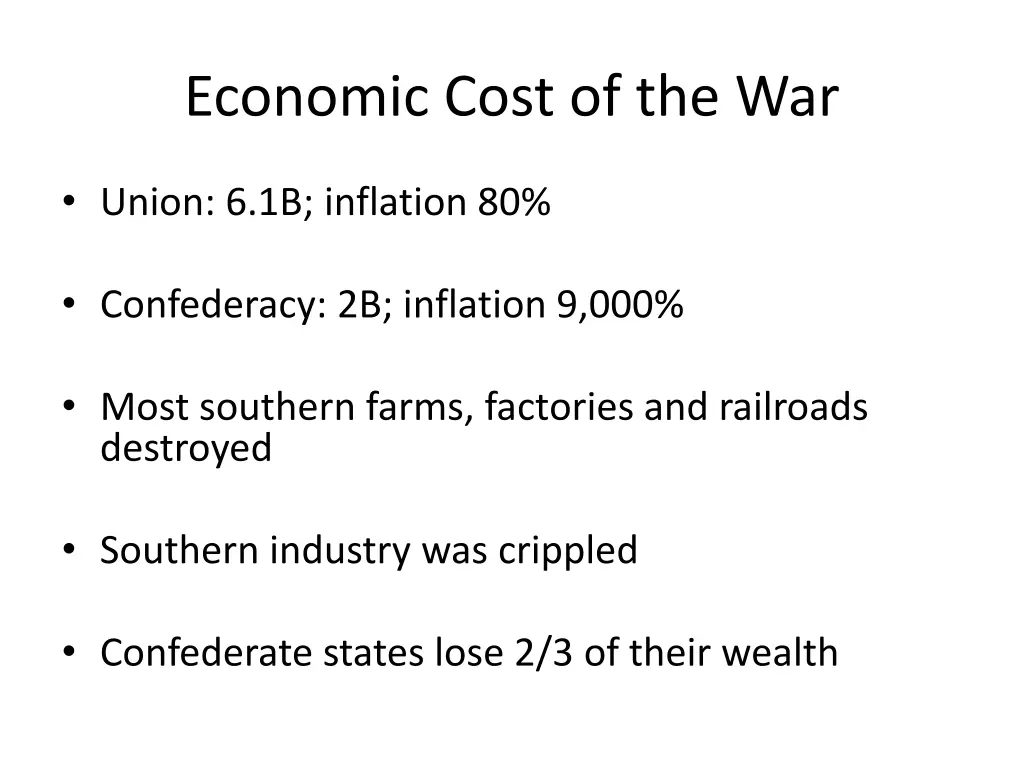 economic cost of the war