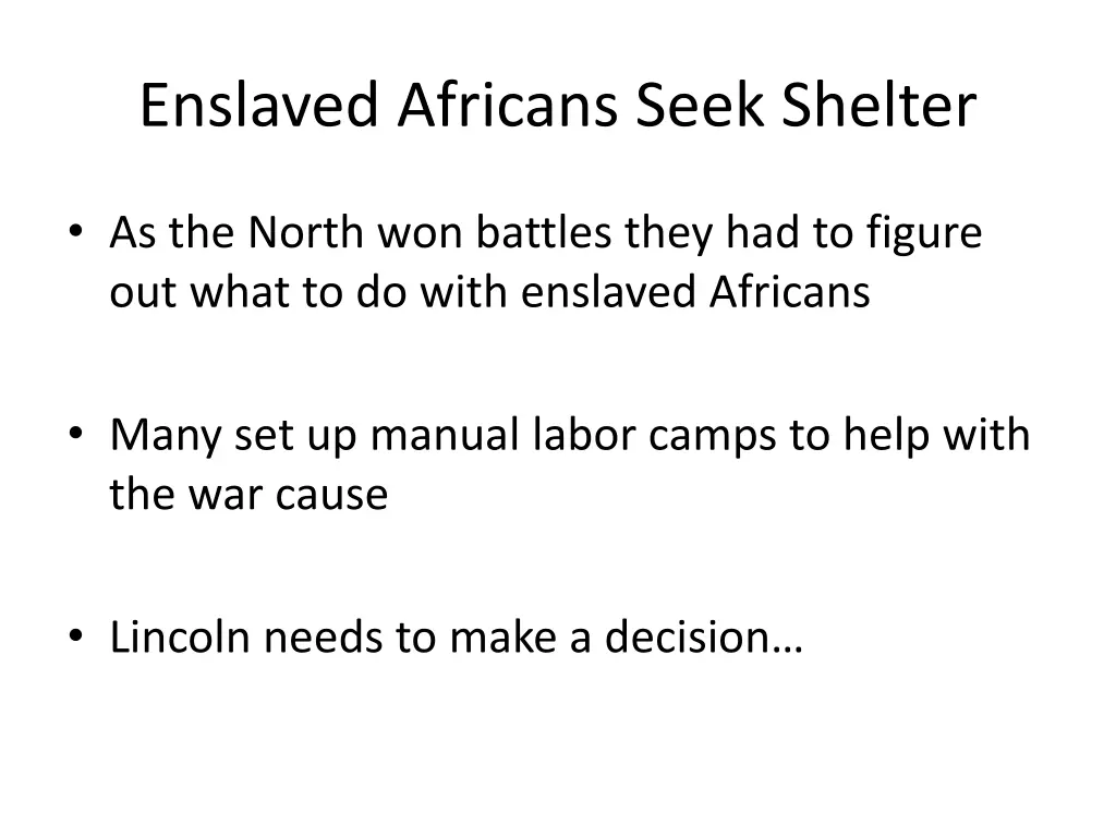 enslaved africans seek shelter