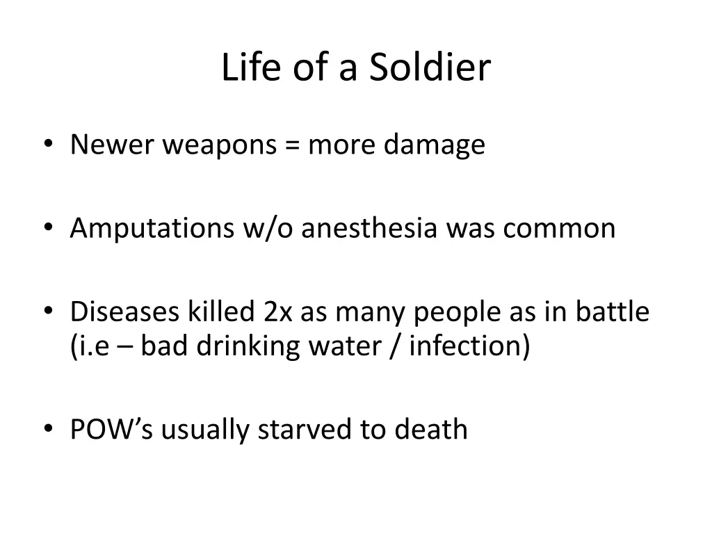 life of a soldier