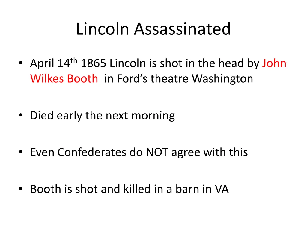 lincoln assassinated
