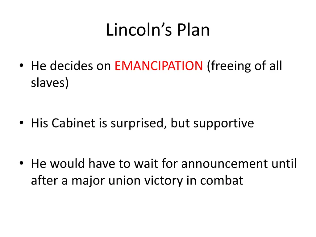 lincoln s plan