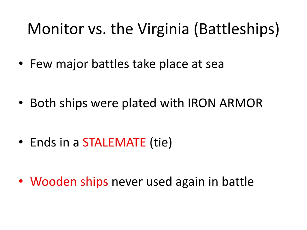 monitor vs the virginia battleships
