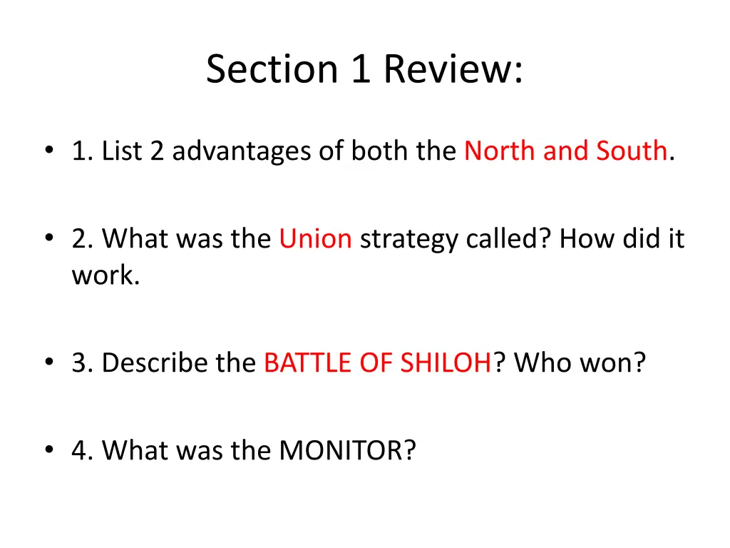 section 1 review
