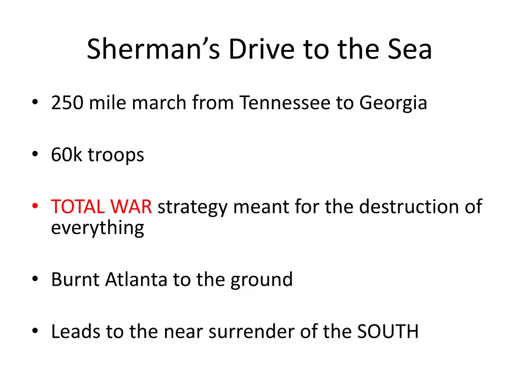sherman s drive to the sea