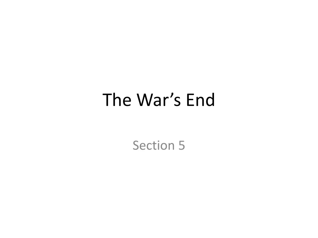 the war s end